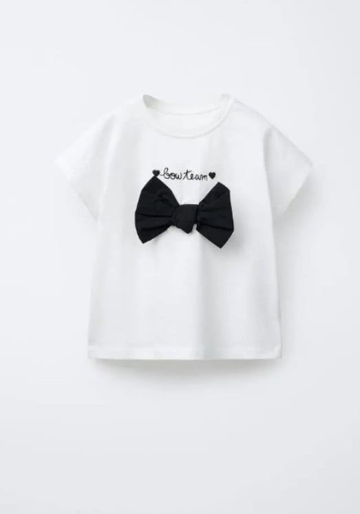 LA'CIEL PARİS Beyaz Fiyonklu Tshirt