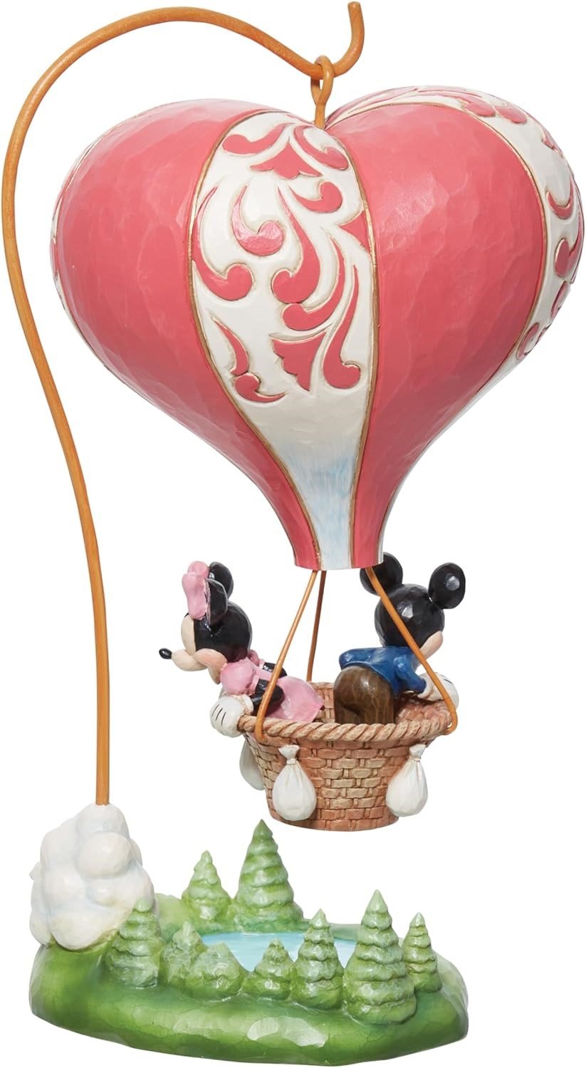 Aşk Uçuşa Geçiyor Mickey ve Minnie Kalpli Hava Balonu Figür Biblo