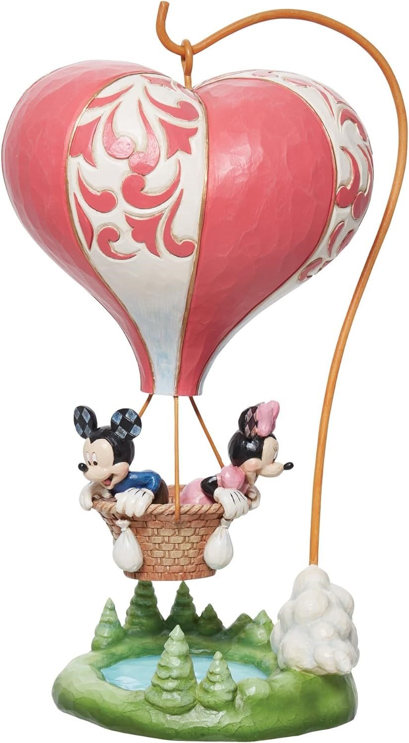 Aşk Uçuşa Geçiyor Mickey ve Minnie Kalpli Hava Balonu Figür Biblo