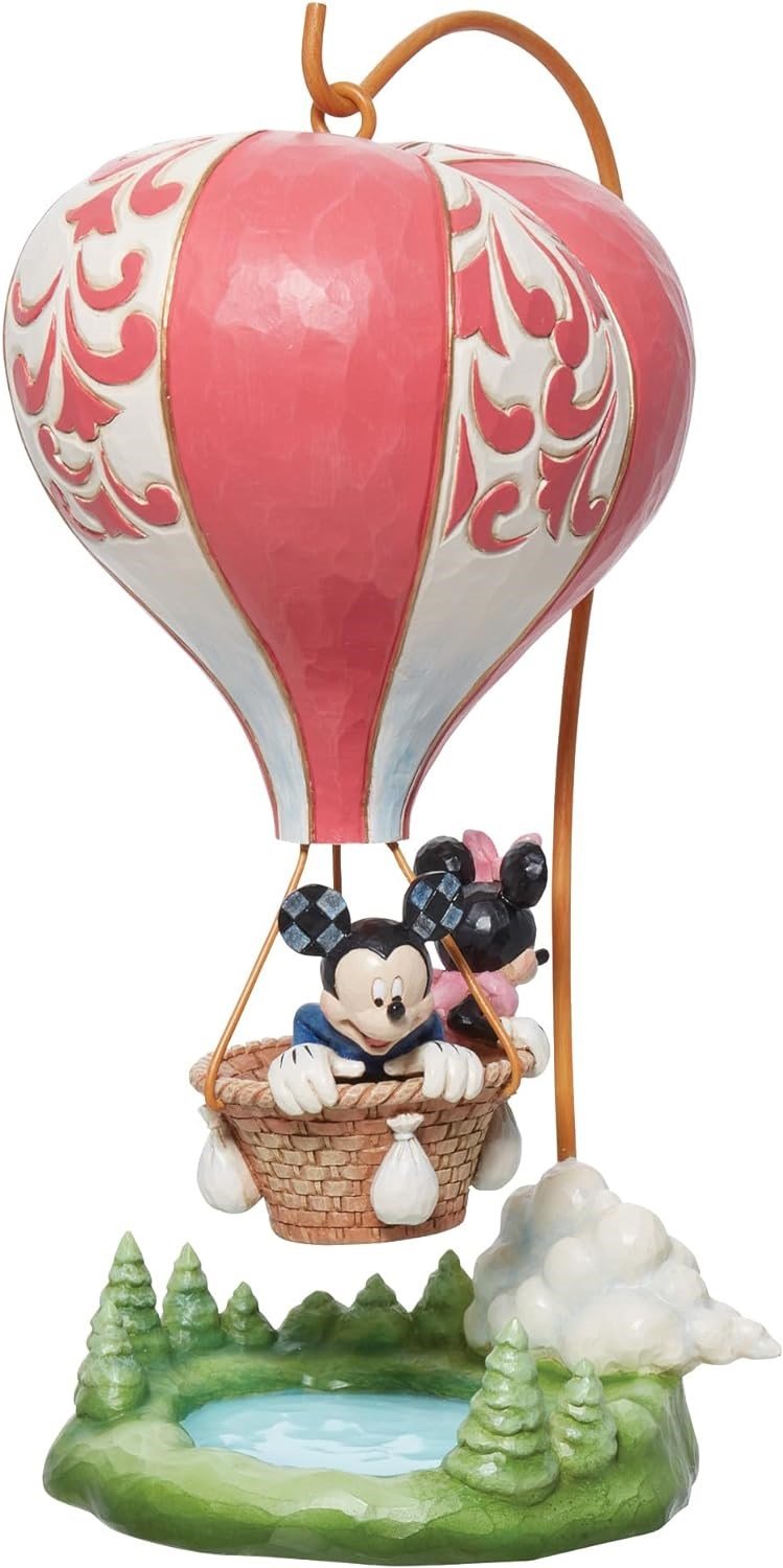 Aşk Uçuşa Geçiyor Mickey ve Minnie Kalpli Hava Balonu Figür Biblo