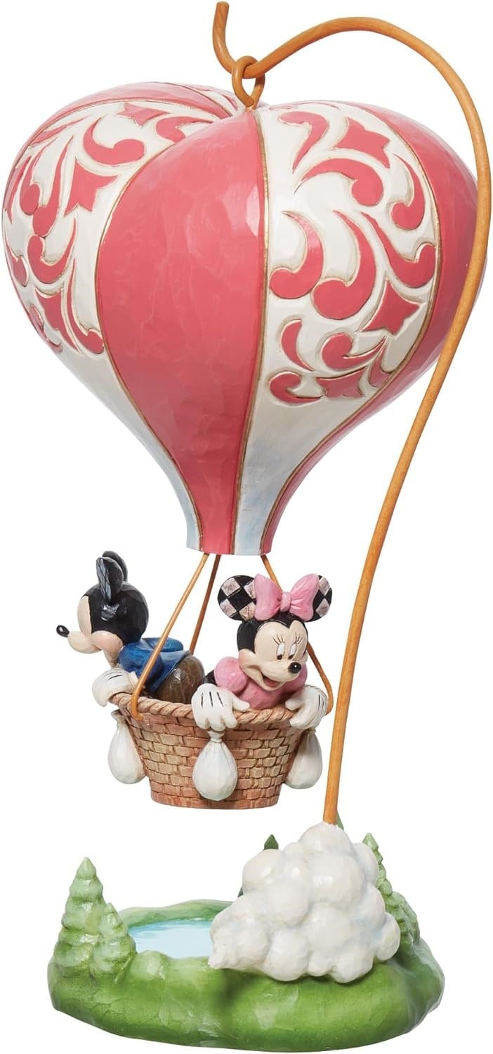 Aşk Uçuşa Geçiyor Mickey ve Minnie Kalpli Hava Balonu Figür Biblo