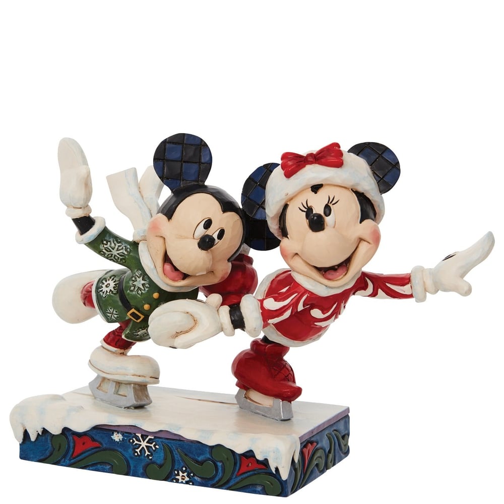Mickey ve Minnie Buz Pateni Figür Biblo
