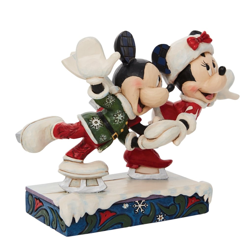 Mickey ve Minnie Buz Pateni Figür Biblo