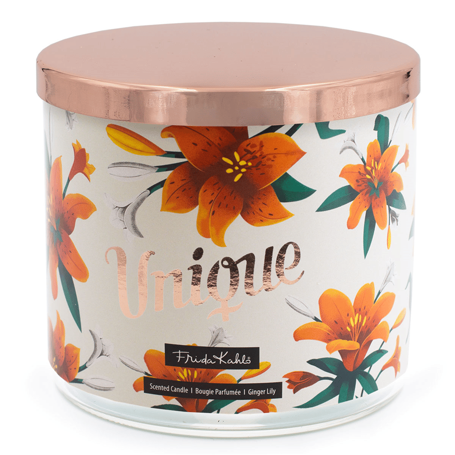 Frida Kahlo Temalı Kokulu Mum - 400 gr, 3 Fitilli