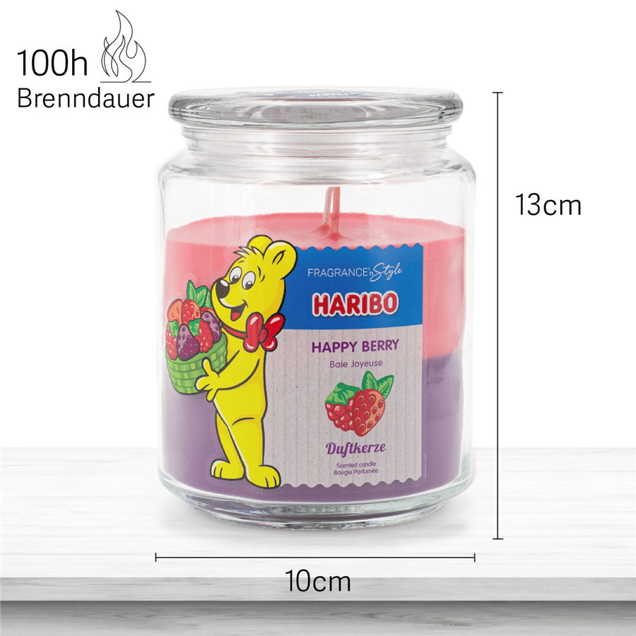 Haribo Happy Berry Lisanslı Meyveli Kokulu Mum - 100 Saat Yanma Süresi