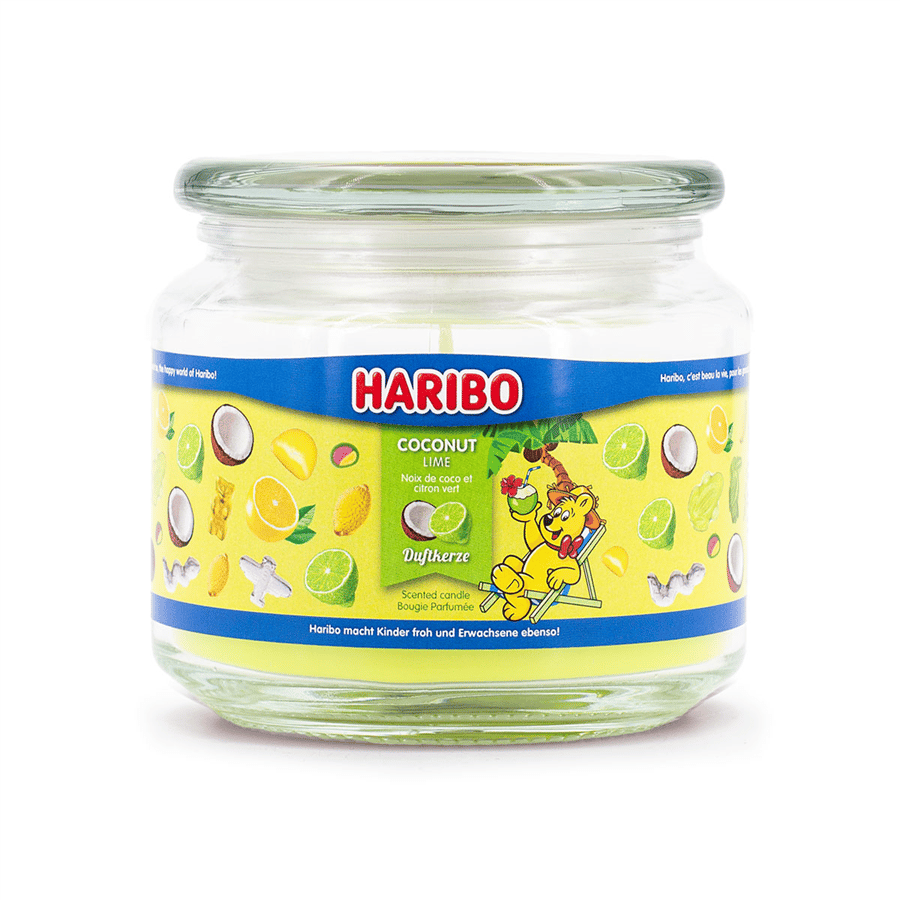 Haribo Hindistan Cevizi Limon Kokulu Mum - 300 gr, 50 Saat Yanma Süresi
