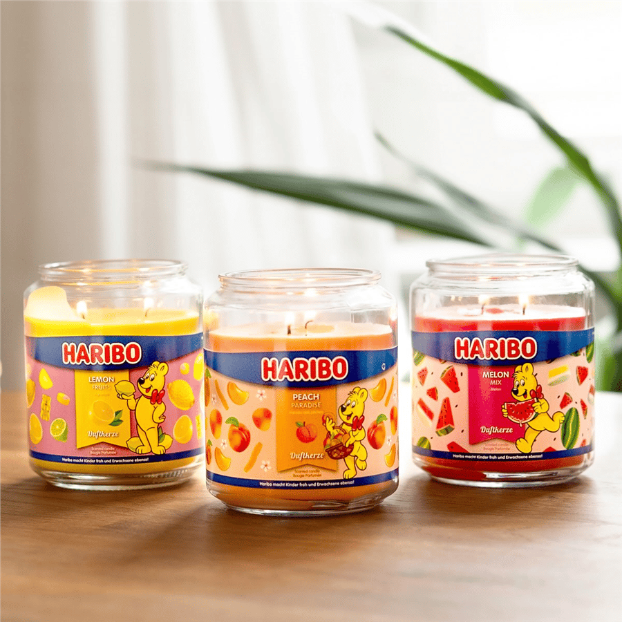Haribo Şeftali Cenneti Kokulu Mum - 100 Saat Yanma Süresi
