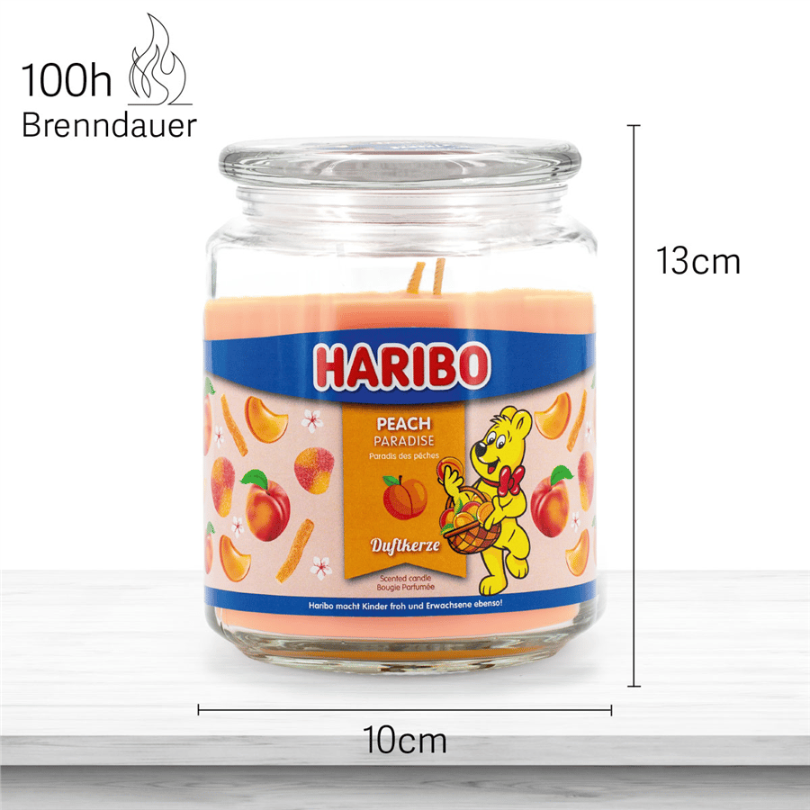 Haribo Şeftali Cenneti Kokulu Mum - 100 Saat Yanma Süresi