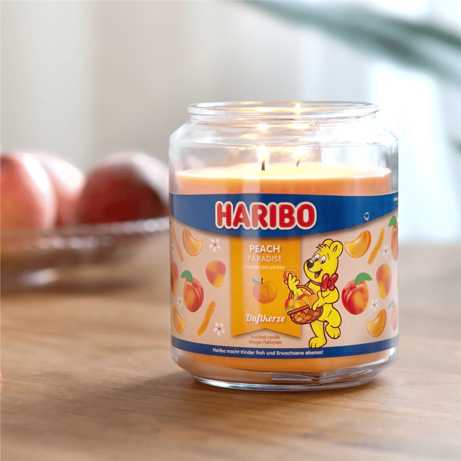 Haribo Şeftali Cenneti Kokulu Mum - 100 Saat Yanma Süresi