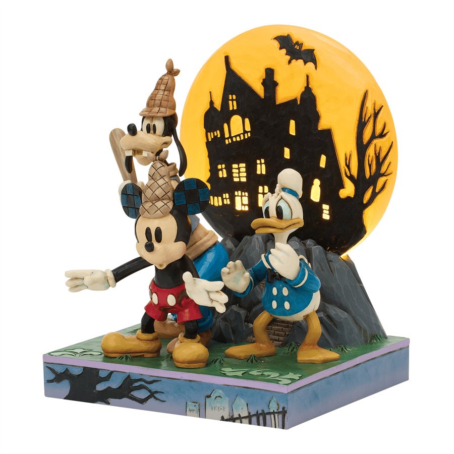Lonesome Ghosts Mickey Goofy Donald LED Ay Biblo Figür 21.5