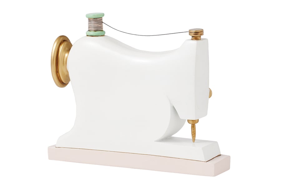 Allen Design Dikiş Makinesi Temalı Duvar Saati 16 cm Reçine