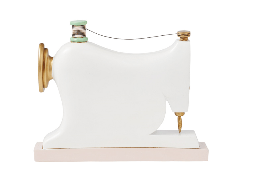 Allen Design Dikiş Makinesi Temalı Duvar Saati 16 cm Reçine