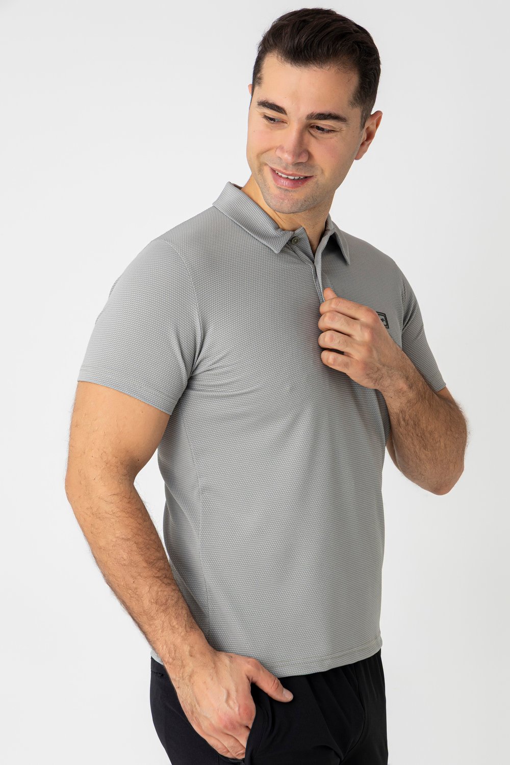 CROZWİSE WAFFLE POLO YAKA T.SHİRT GRİ