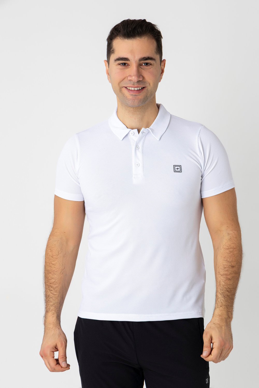 CROZWİSE WAFFLE POLO YAKA T.SHİRT BEYAZ