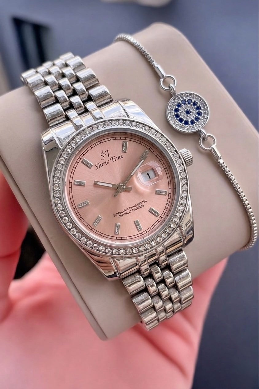 31 MM BAYAN KİNG | GÜMÜŞ-PEMBE ÇİZGİLİ ST50