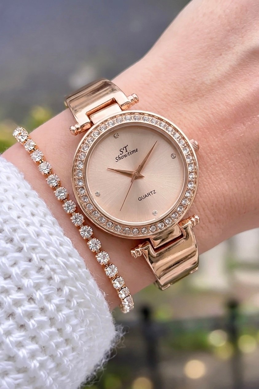 SHOWTİME Bayan Rose Gold Lüx boncuk ST532