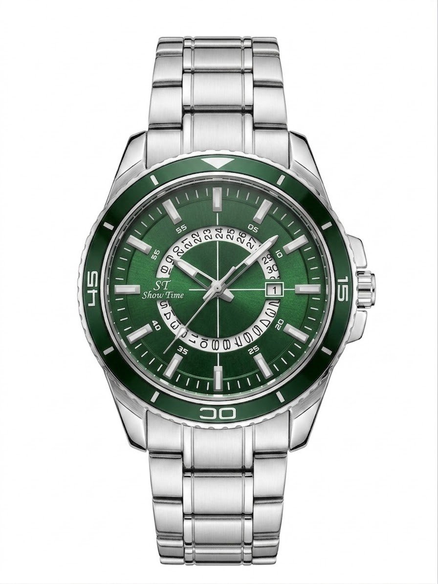 SHOWTİME Erkek DBX Modeli Gümüş Yeşil ST618