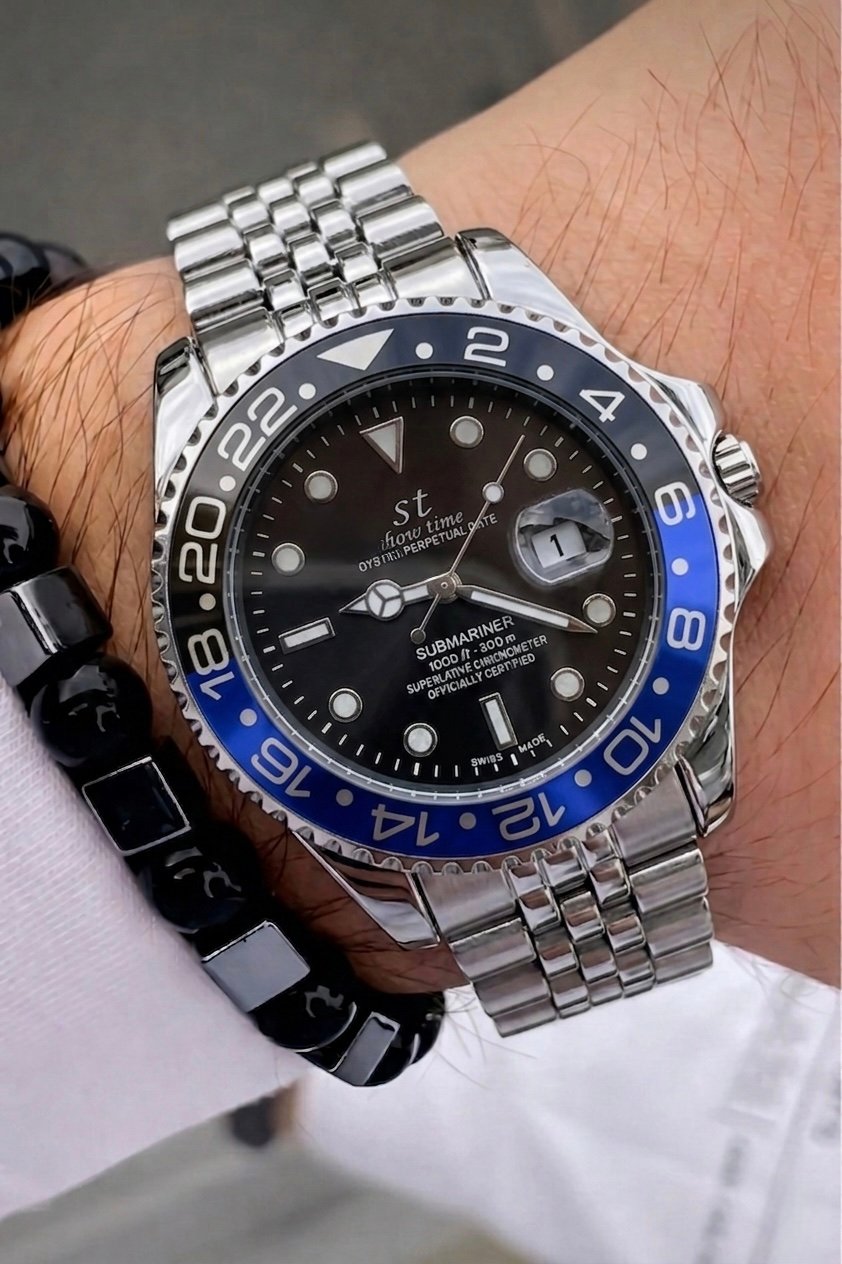 SHOWTIME ERKEK GMT SAAT | MAVİ-SİYAH ST407