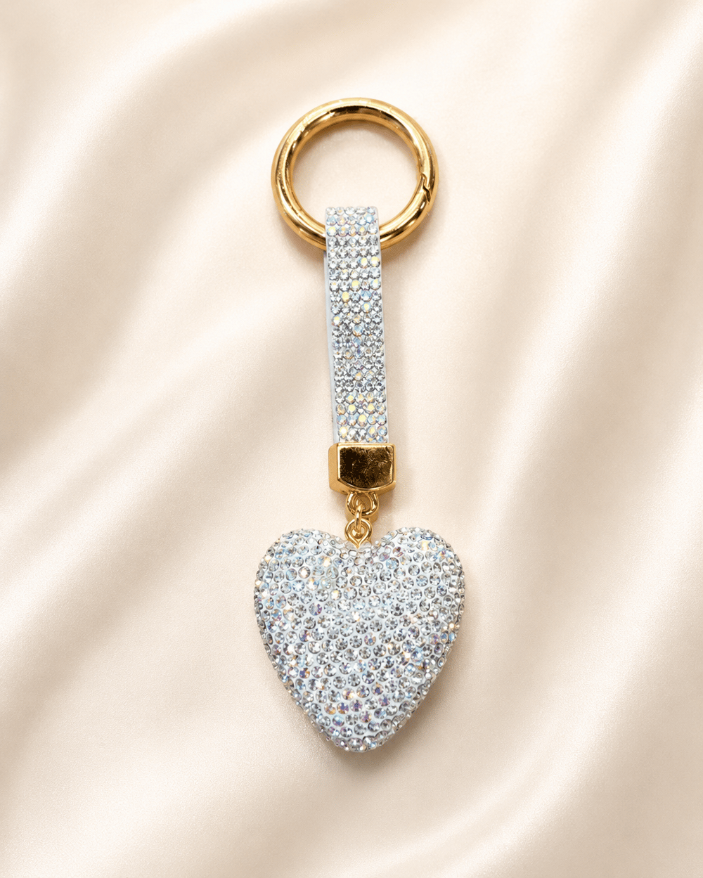 Kalpli Taşlı Luxury Çanta Charmı – Gümüş Kristal Bag Charm
