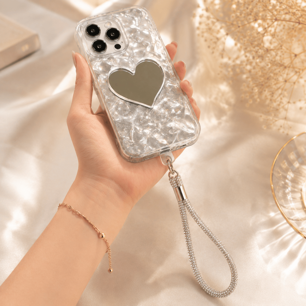 Silver Taşlı Telefon Bilek Askısı – Kristal Taşlı Şık El Askısı