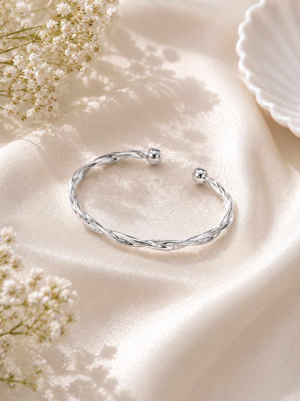 Twist Silver Açık Uçlu Bileklik