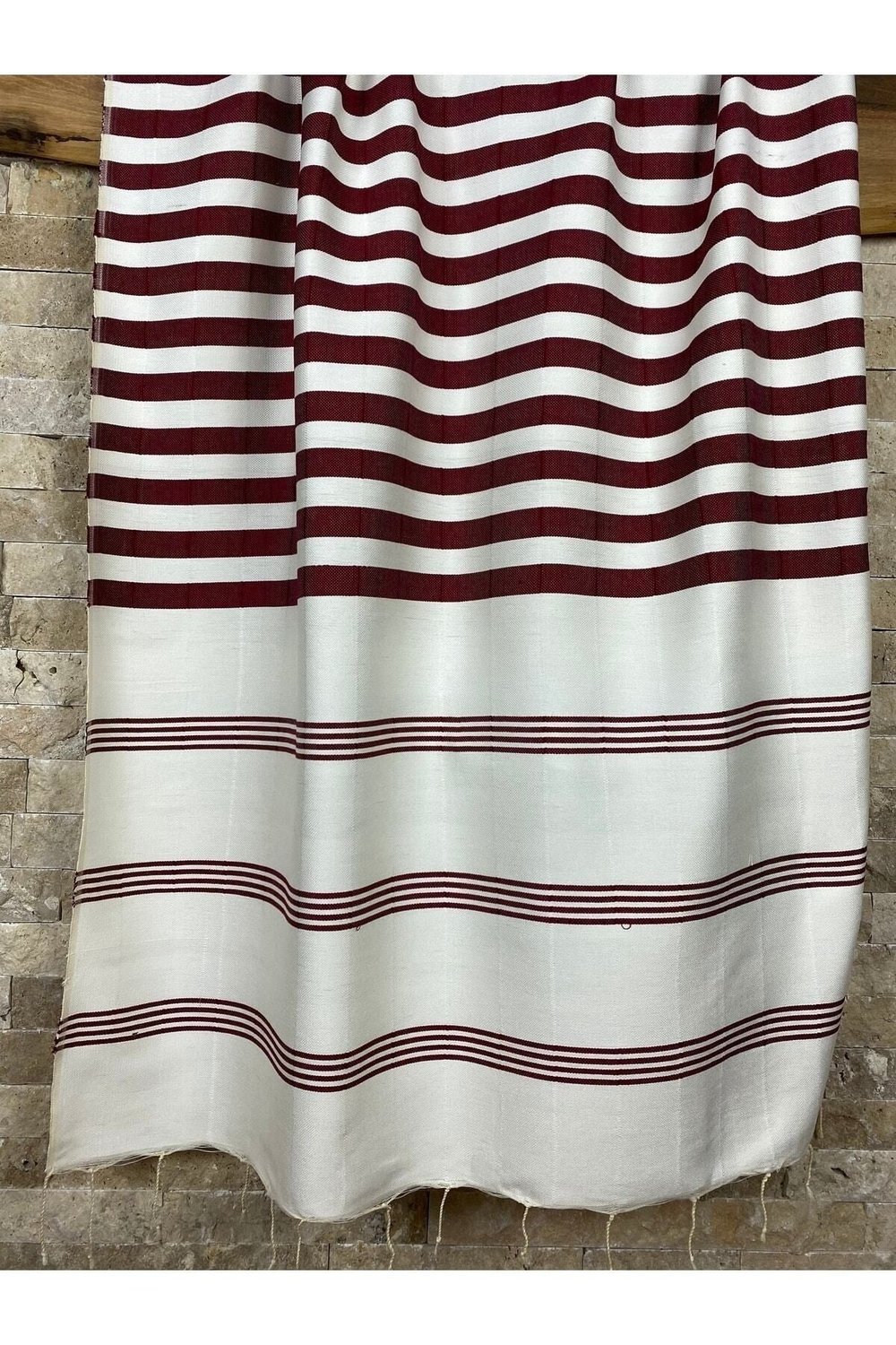 El Dokuması Bambu Bordo Plaj Peştemali 90x190