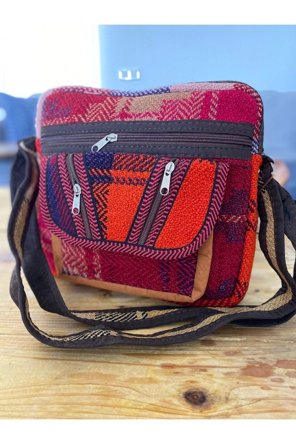 Iran Işi El Yapımı Turuncu Günlük Bohem Kilim Çanta