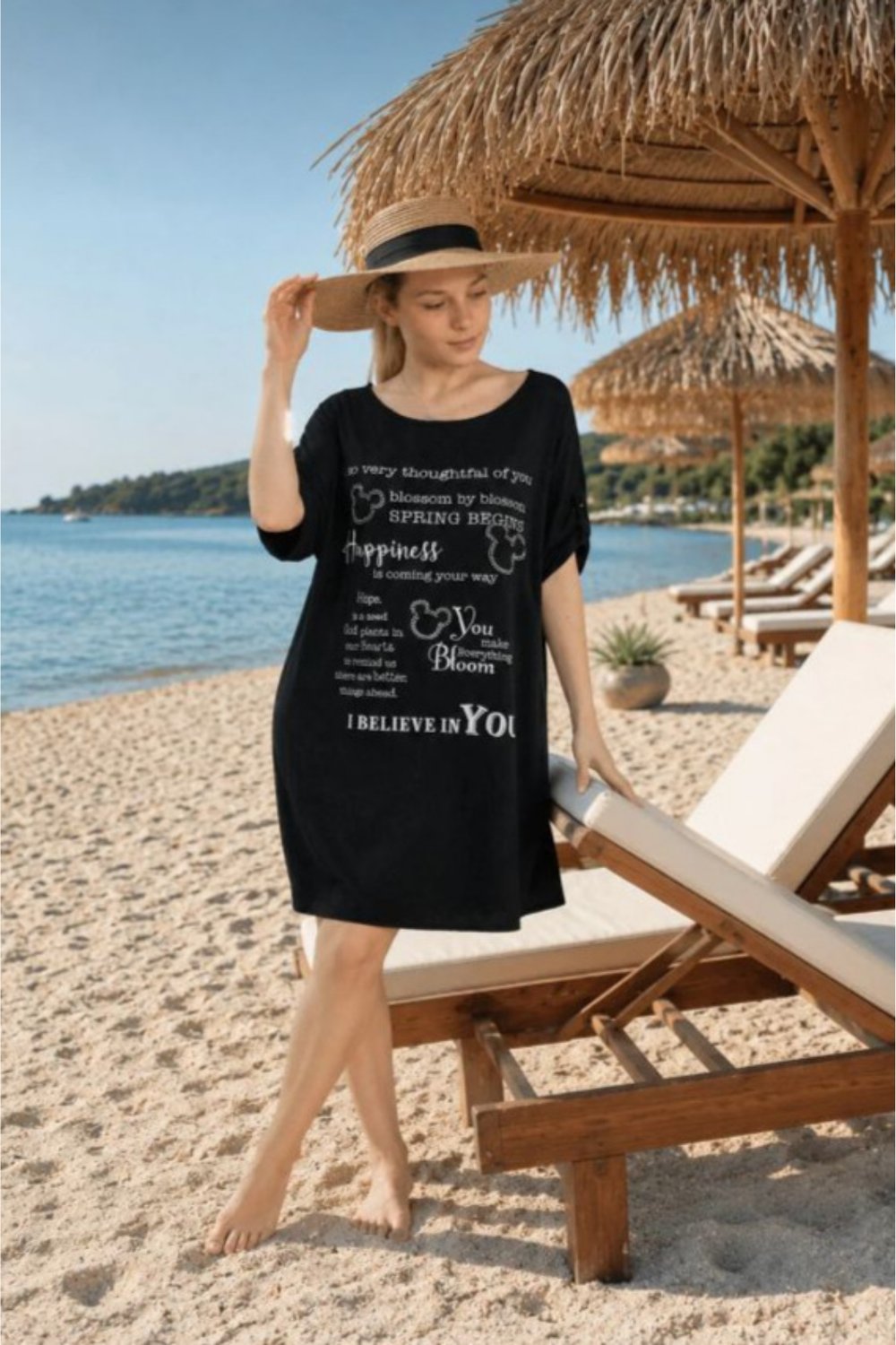 Kadın Organik Pamuk Yazlık Naturel Elbise