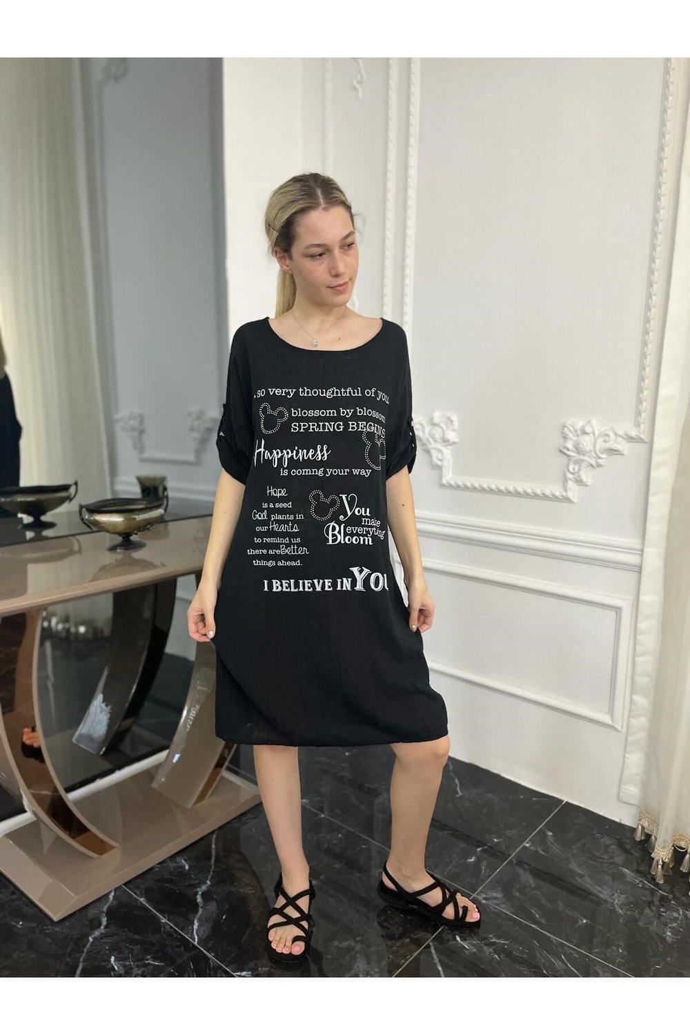 Kadın Organik Pamuk Yazlık Naturel Elbise