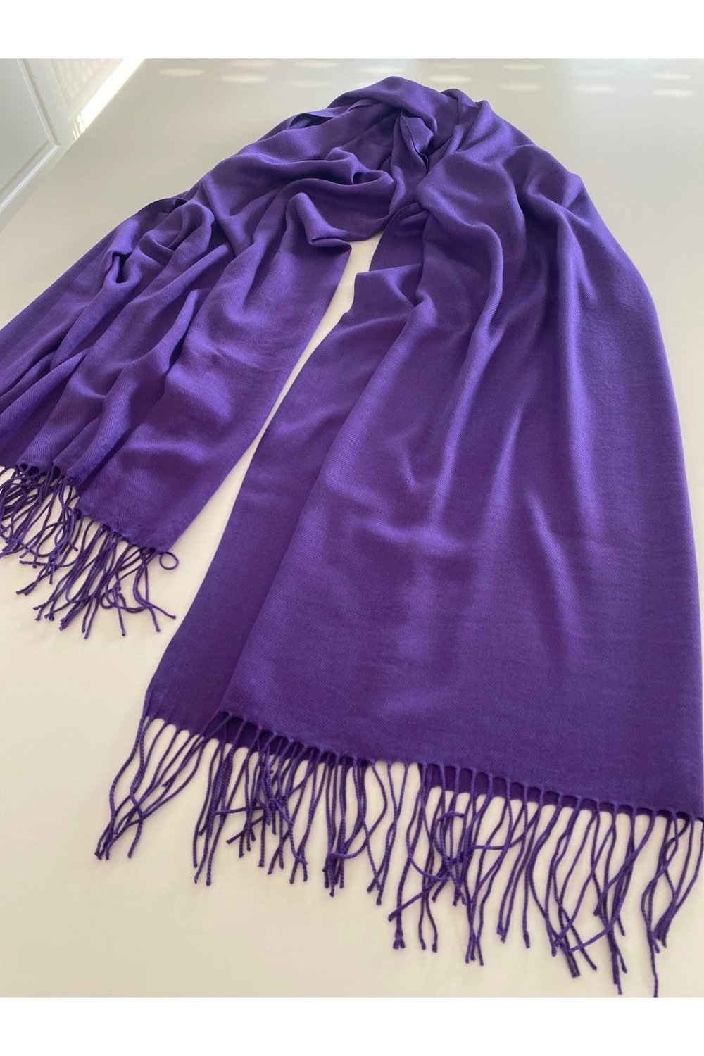 Mor Kaşmir Yumuşak Dokulu Omuz Atkısı (Cashmere) Kışlık Kalın Şal