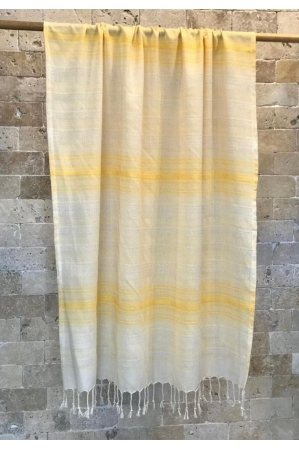 Organik Pamuk Sarı 90x190 Plaj Hamam Peştemali