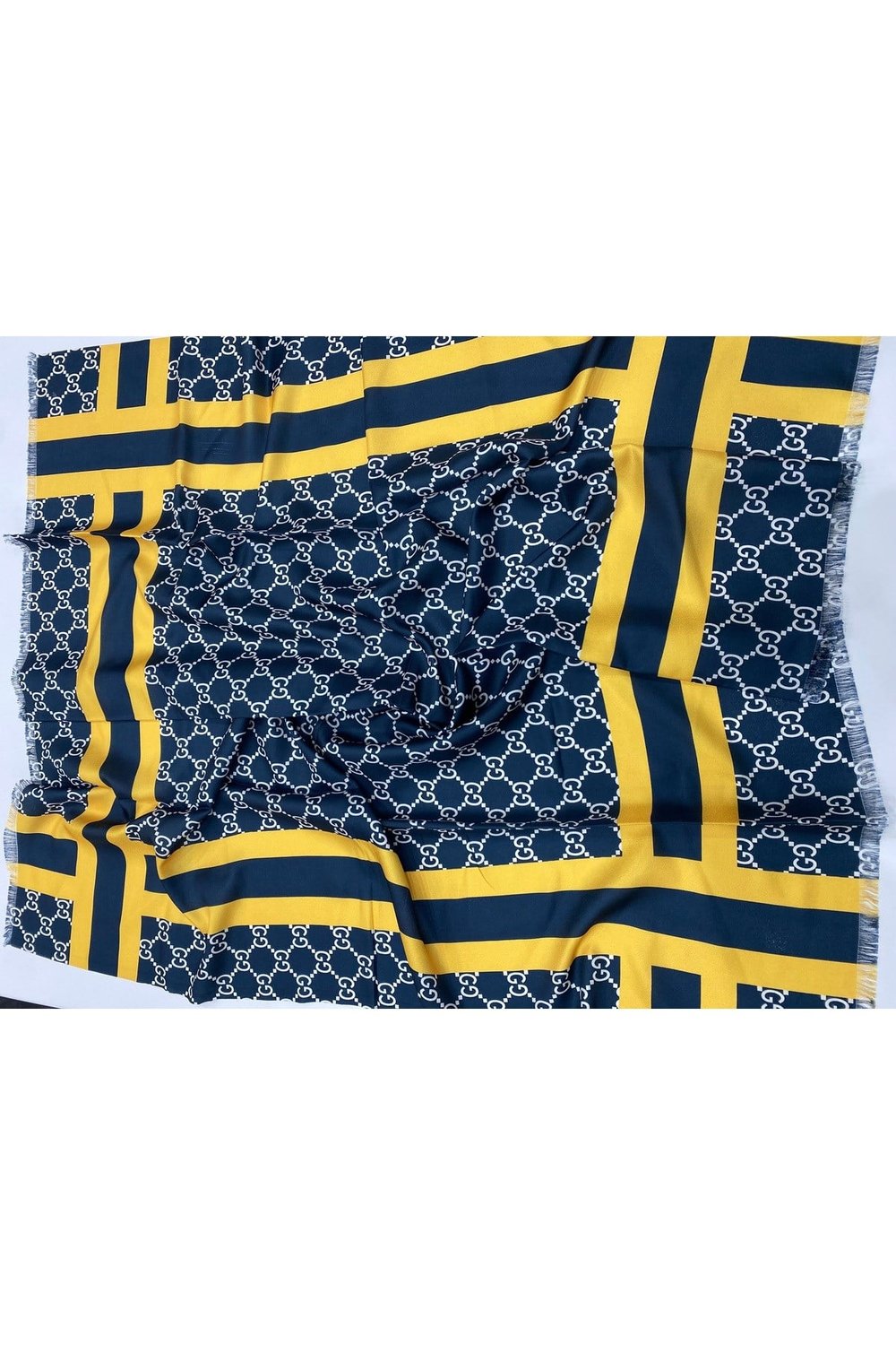 Sarı Monogram Spor Eşarp 100 x 100 cm