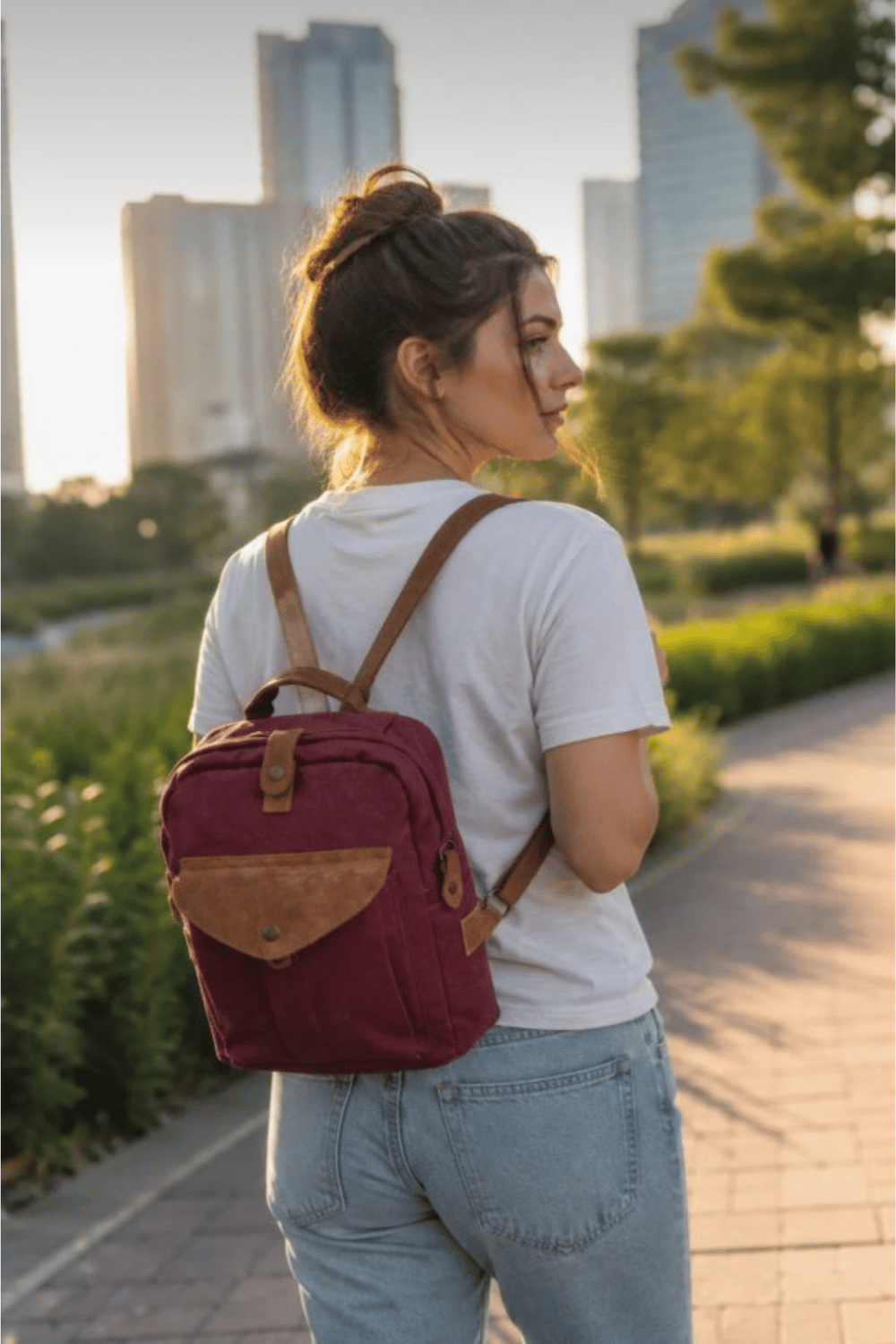Suya Dayanıklı Mumlu Kanas Unisex Ayarlanabilir Uzunluk Sırt Çantası