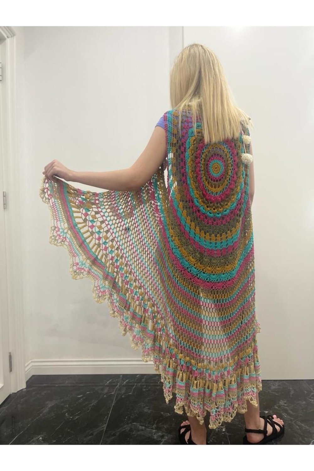Vintage Tasarım Bohem Pelerin Kimono