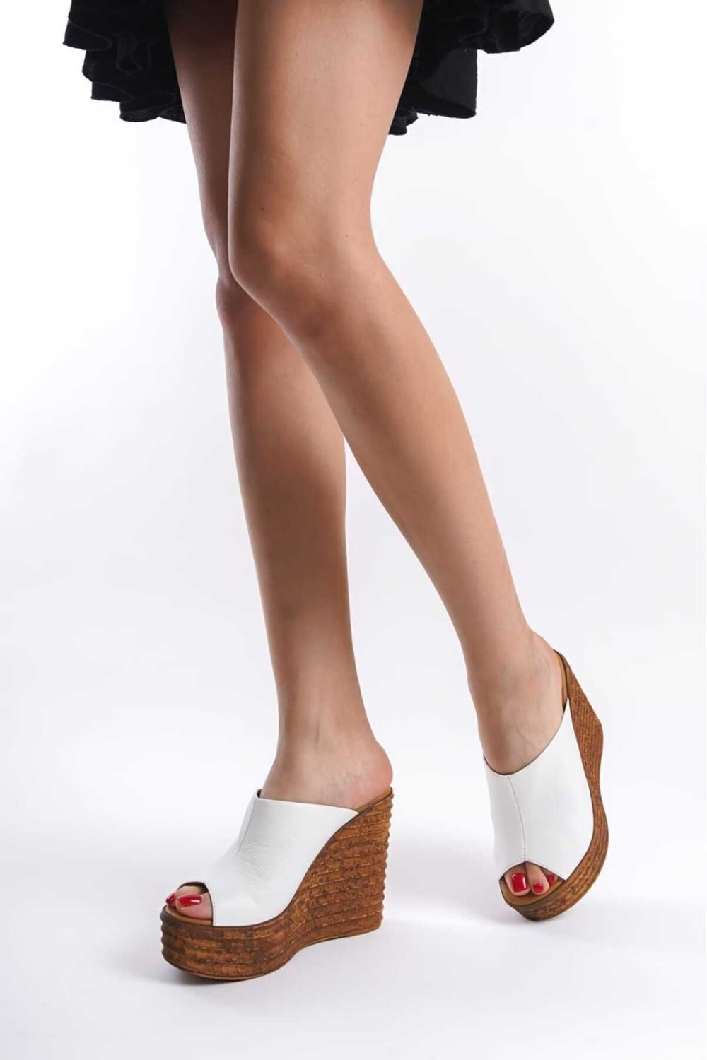 Ernila Shoes Hakiki Deri Dolgu Topuk Sabo Terlik