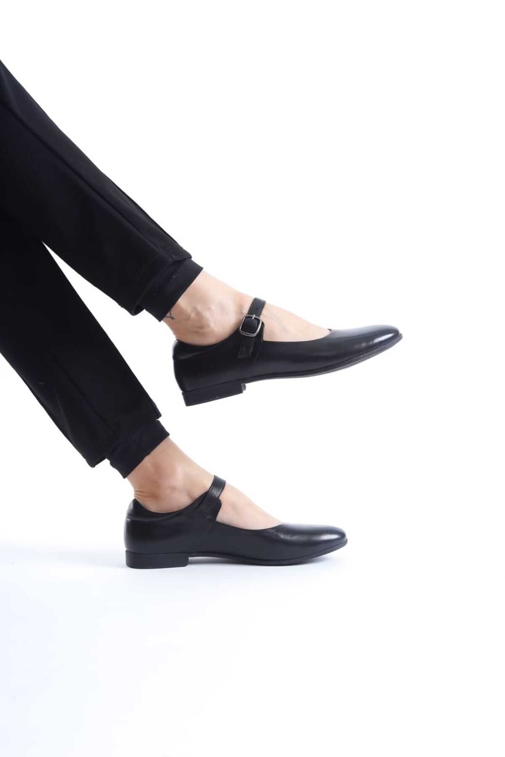 Ernila Shoes Hakiki Deri Kadın Baretli Loafer Ayakkabı