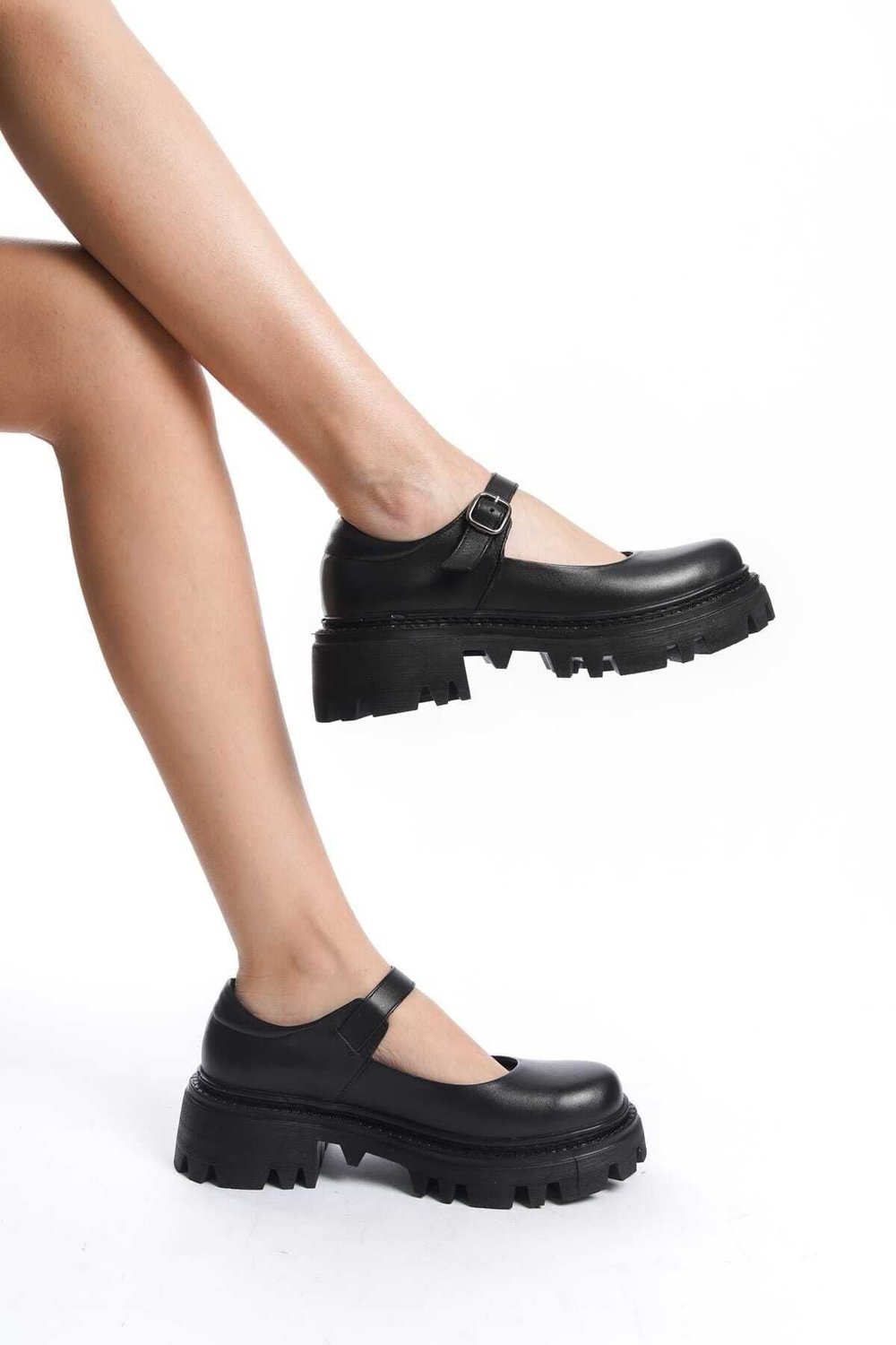Ernila Shoes Hakiki Deri Kadın Tokalı Baretli Loafer Ayakkabı
