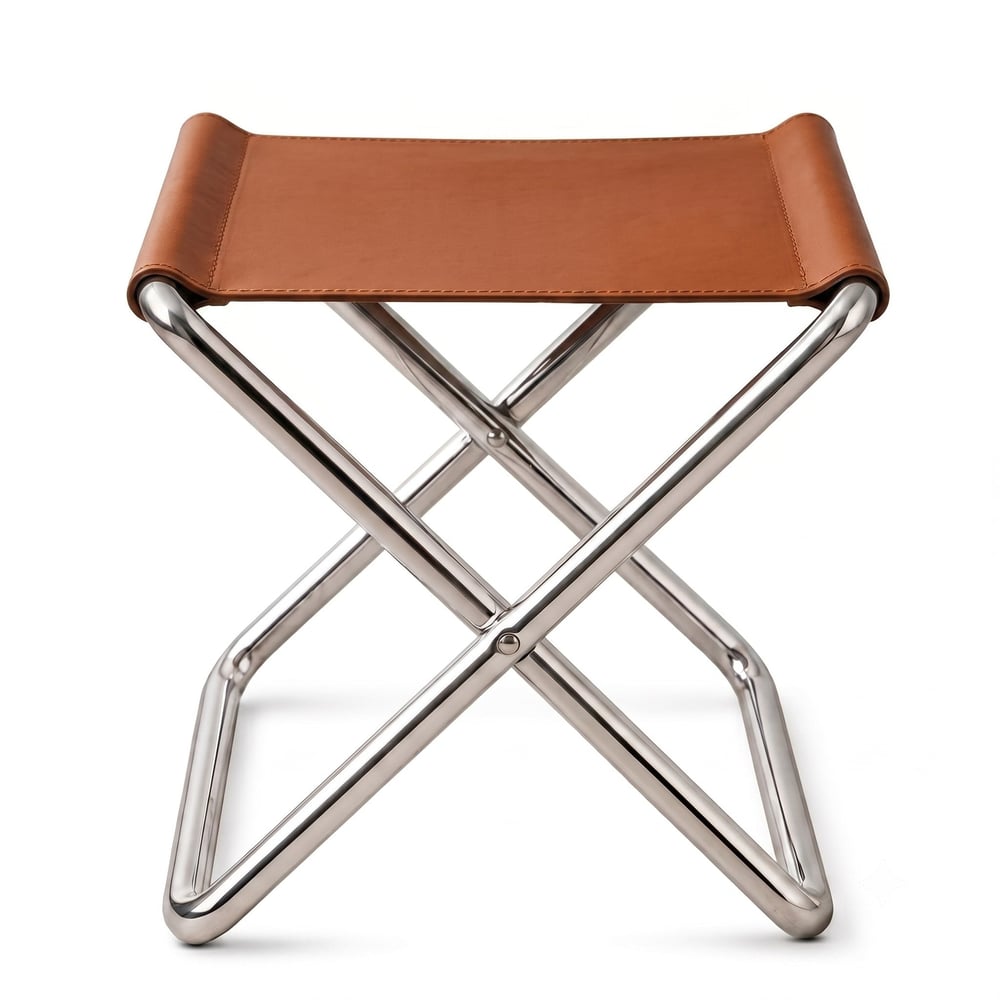 Gerçek Deri Metal Tabure - Deco111