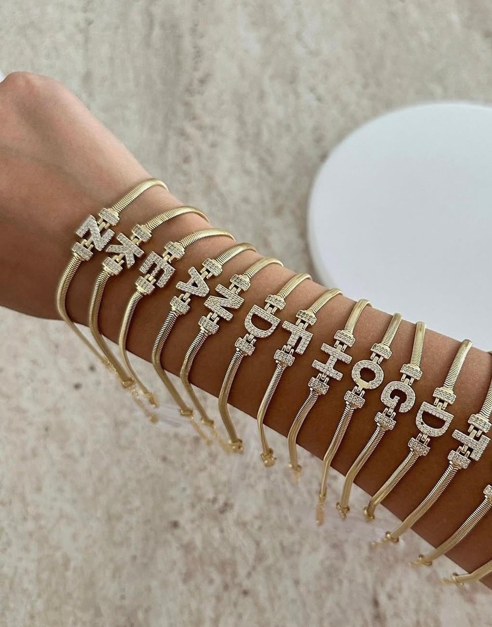 14k 'Y' harf bilezik  - 1003
