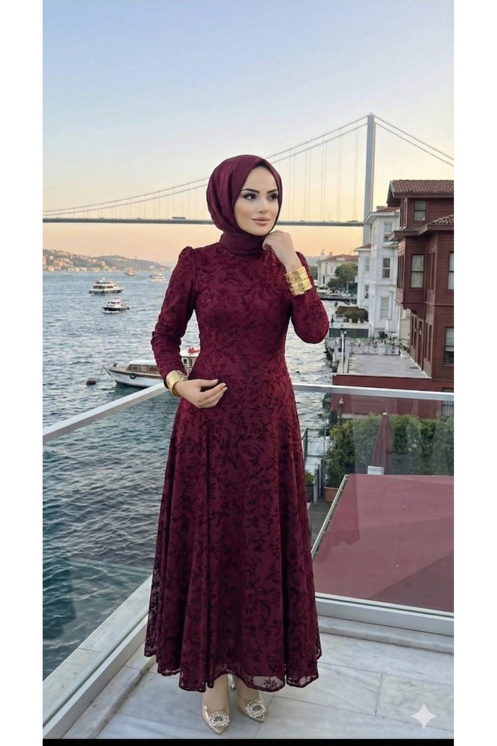 Kadın kadife Baskılı Astarlı Uzun şık Abiye Elbise,günlük elbise