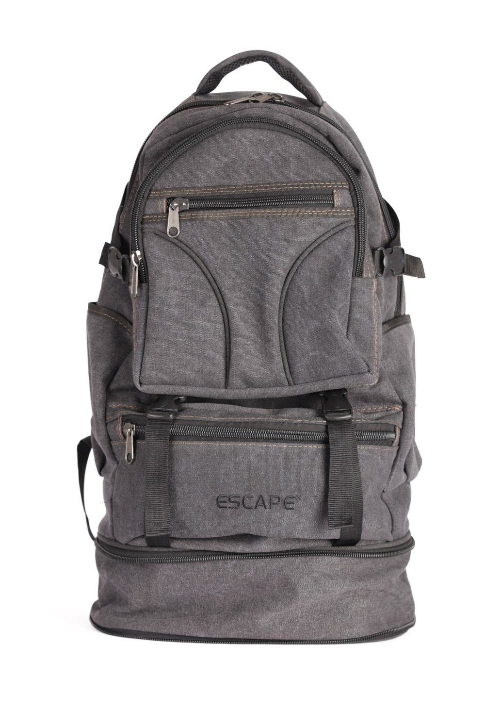 Siyah Dağcı Sırt Çantası Kanvas Kumaş 60 Lt Outdoor Çanta
