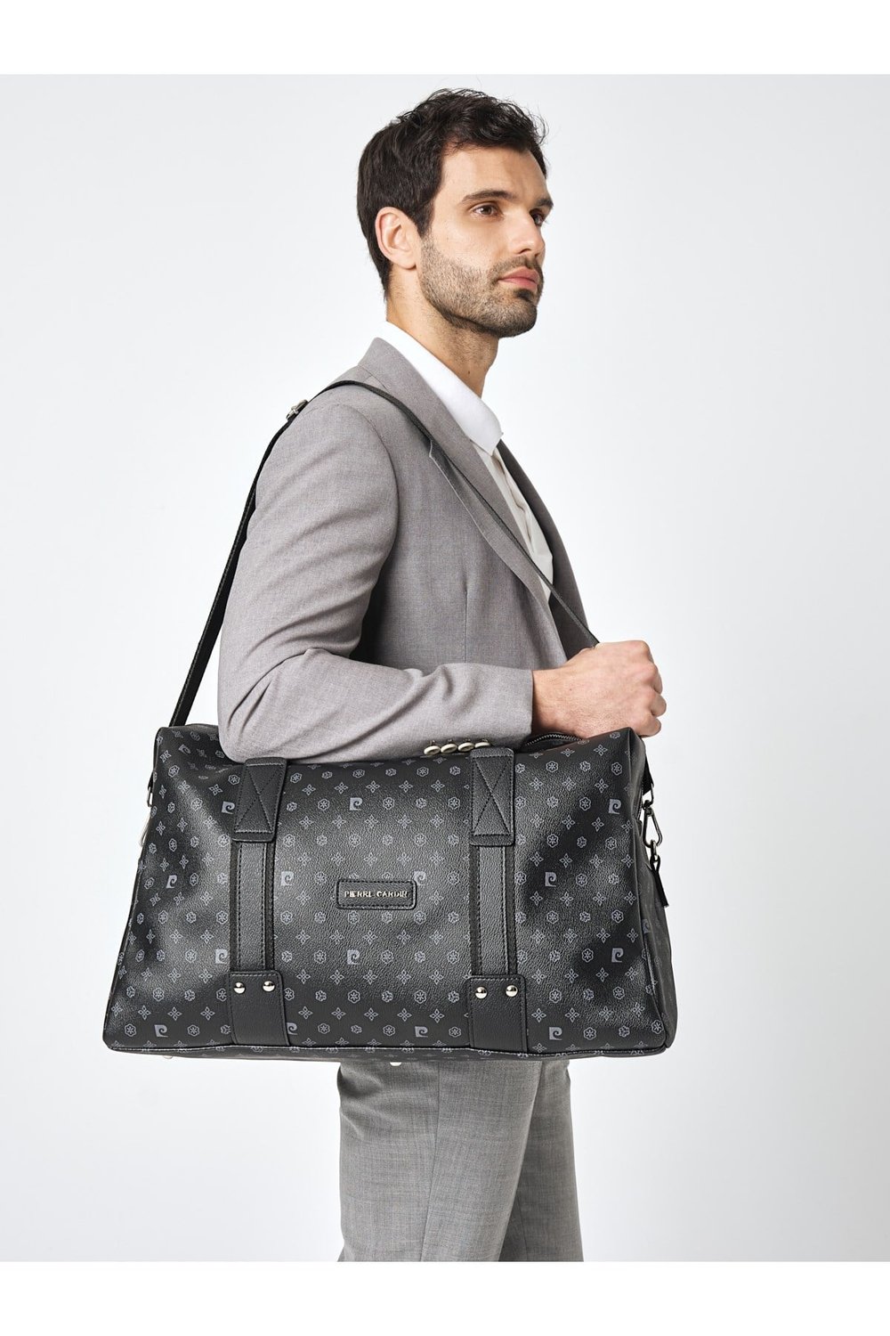 Unisex Siyah Desenli Geniş Hacimli Ayarlanabilir Askılı Seyahat Çantası ve Spor Çantası 04PC001205