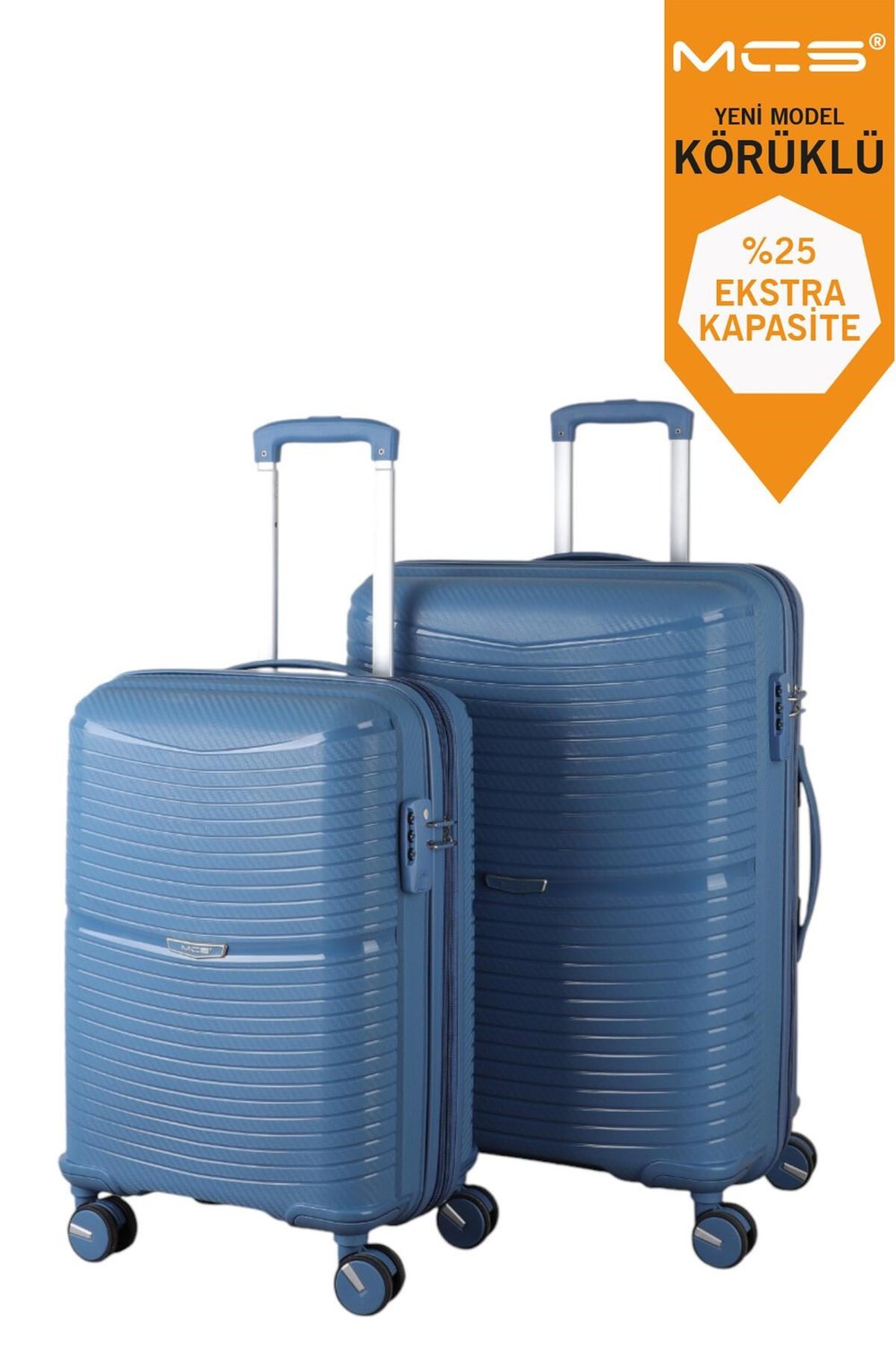 V379 PP Y.ÜRETİM PP VALİZ 55 CM + 65 CM SİYAH SET