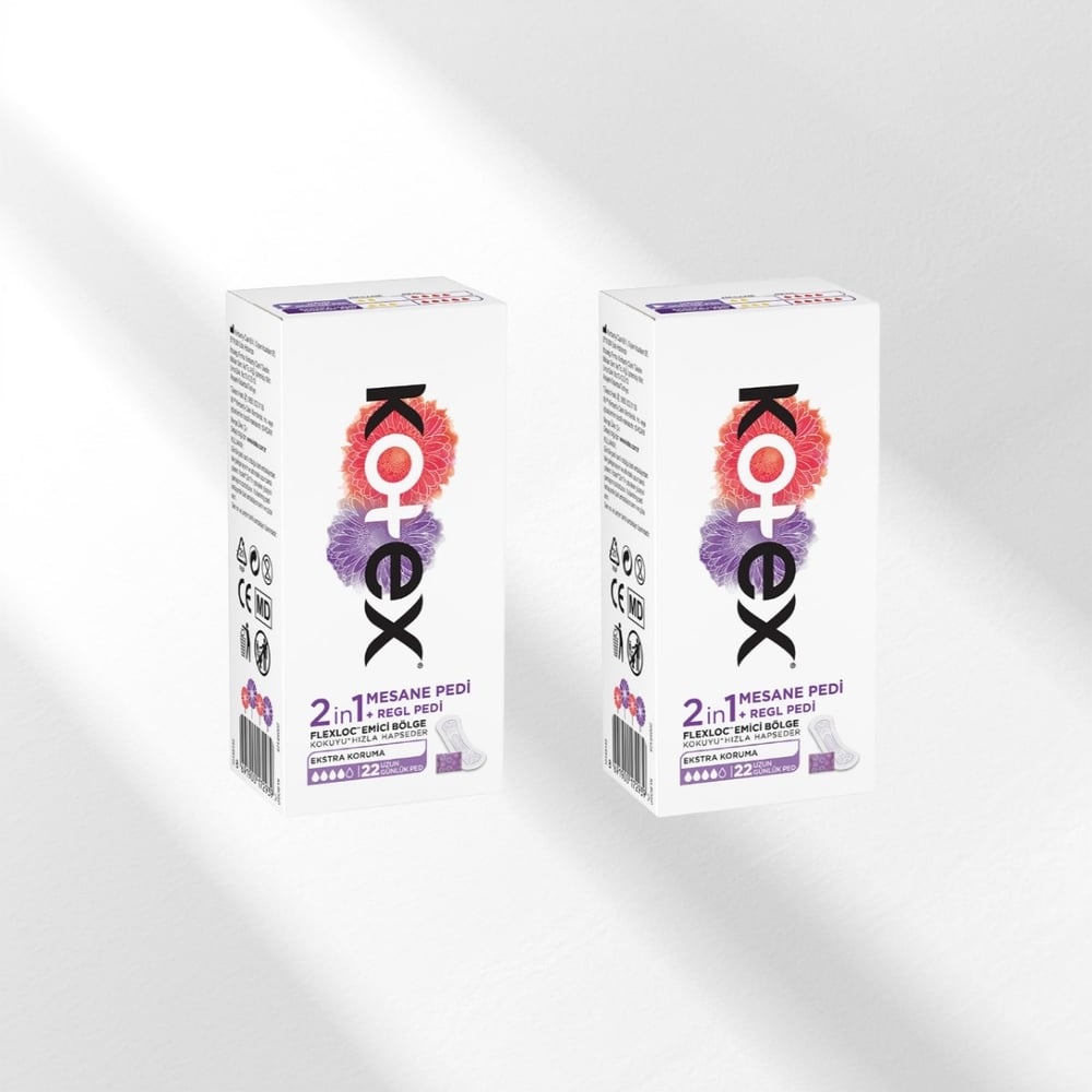 Kotex 2in1 Regl ve Mesane Günlük Ped 22 Adet x2