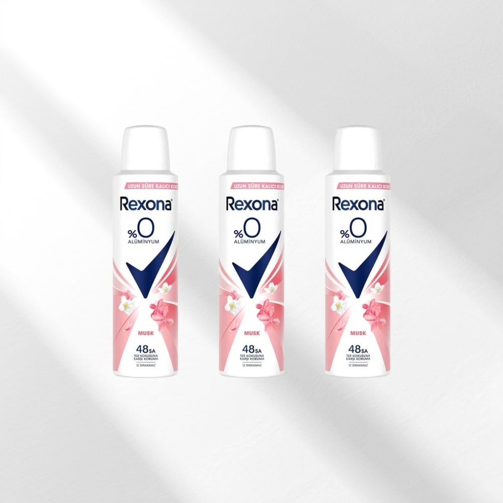 Rexona Kadın Sprey Deodorant Musk %0 Alüminyum 3x150 ml