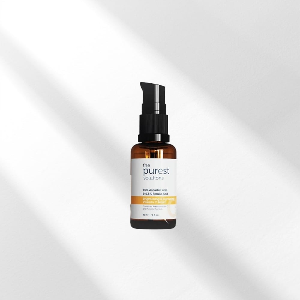 The Purest Solutions, C Vitamini Aydınlatıcı ve Cilt tonu Eşitleyici Cilt Bakım Serumu 30 ml (%10 Ascorbic Acid & Ferulic Acid%0,5)