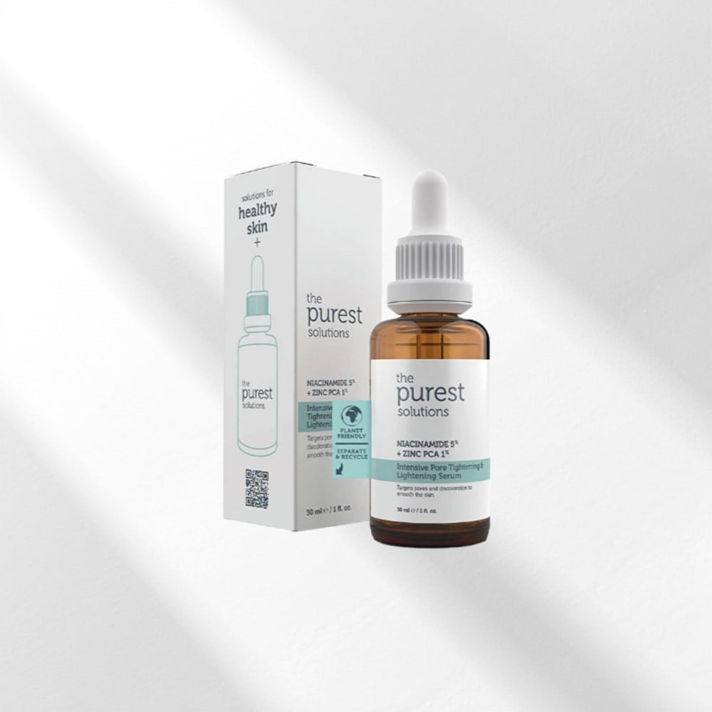The Purest Solutions, Gözenek ve Siyah Nokta Karşıtı, Sivilce Önleyici Niacinamide Cilt Bakım Serumu 30 ml (Niacinamide 5% & Zinc Pca 1%)