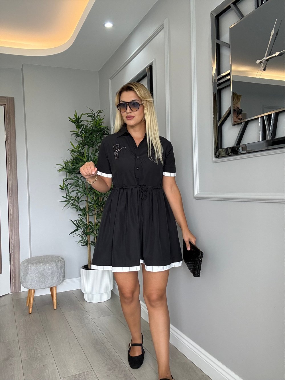Orj marka model poplin kumaş elbise 