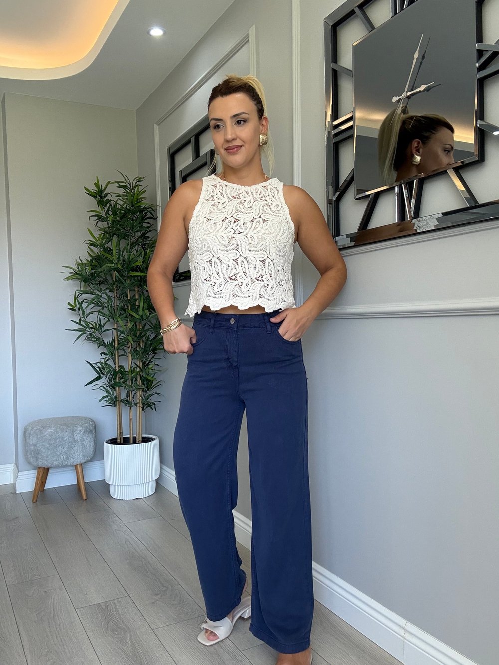 Premium kalite yumuşacık tensel jean lacivert 