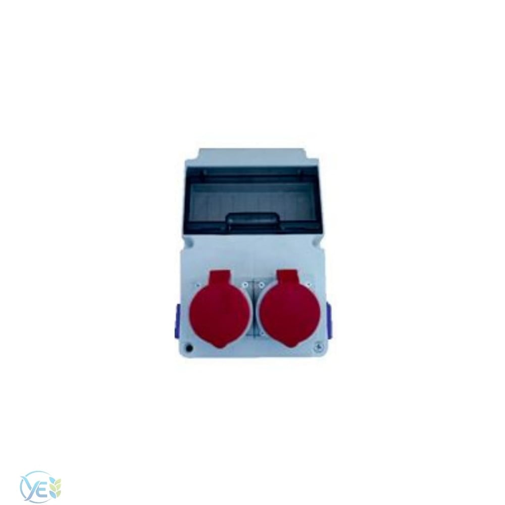 KONZA KK216 2 Ad. 5X16A Cee Ön + 2 Ad. 1X16A IP44 Yan Kombinasyon Kutusu